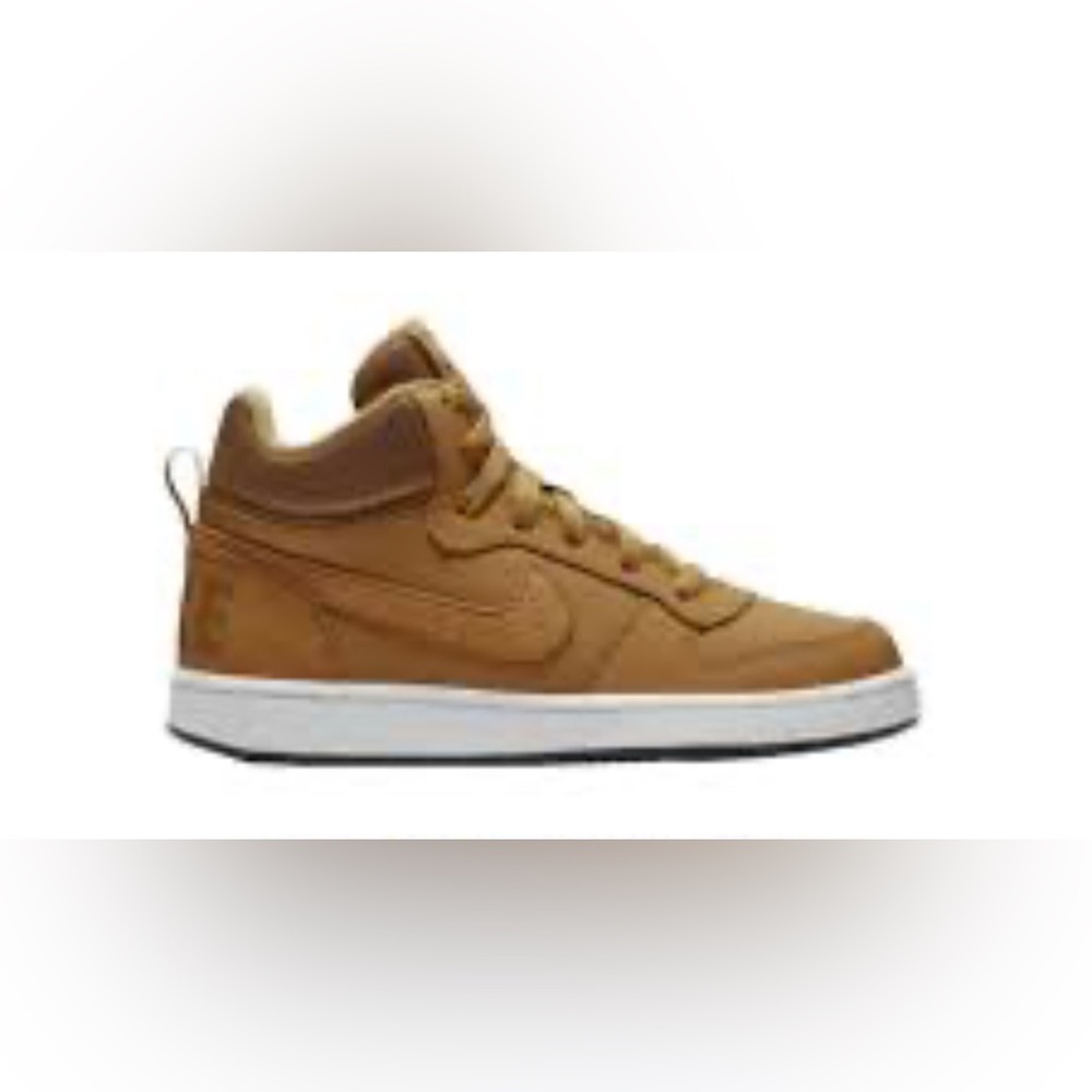 Nike Court Borough Mid Beige Khaki Kids US Size 4 Youth High Top
